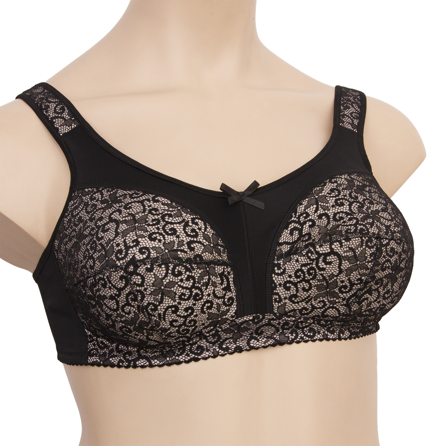 Бюстгальтер после мастэктомии Черное на пионе ЛФ0915 Д08 фото 1