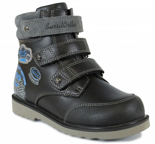 Ботинки осенние черно-серые 23-288  фото 1