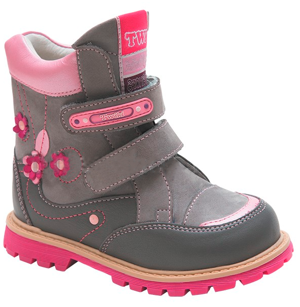 Ботинки зимние ортопедические TWIKKI TW-504-3, цв.серо-розовый  фото 1
