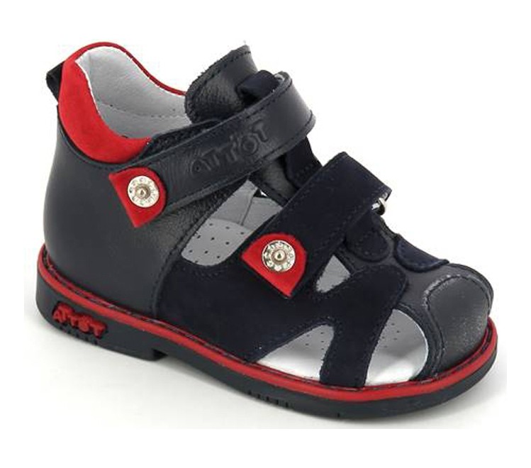 Туфли летние закрытый нос, ц. синий/красный 064/2-КП-2,12,46 фото 1